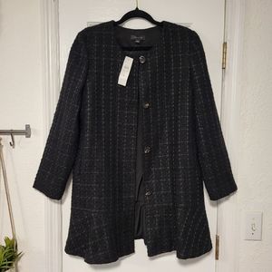 ANN TAYLOR TWEED BULCE LONG BLAZER COAT M NWT
